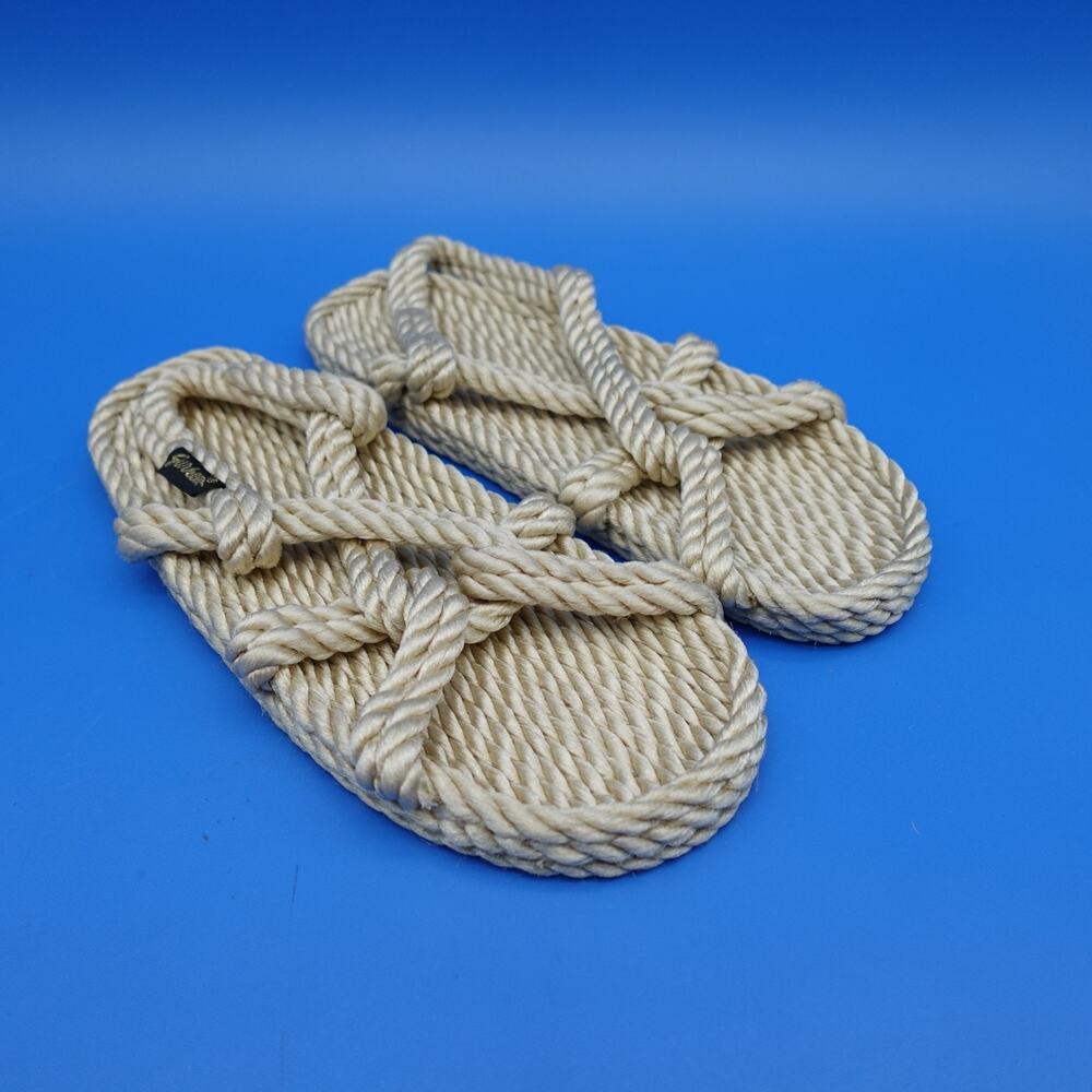 Rope Sandals Women's Barbados Size 6 Beige Poly Beach Shoes NWT - Picture 3 of 6